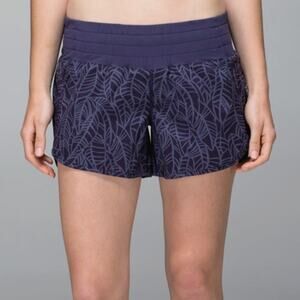Lululemon Tracker Short II Women’s 8 Pretty Palm Cadet Blue Run 4” Inseam